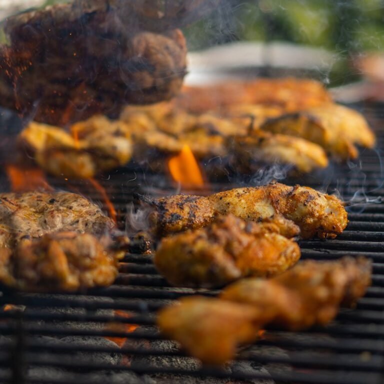 Grilled chicken on a grill