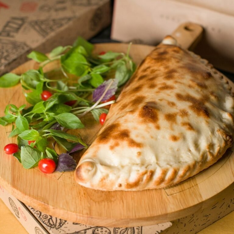 Calzone with salad