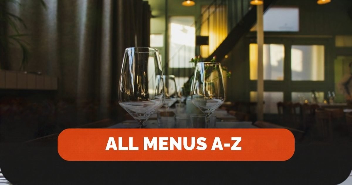 Restaurant tables with the label All menus A-Z